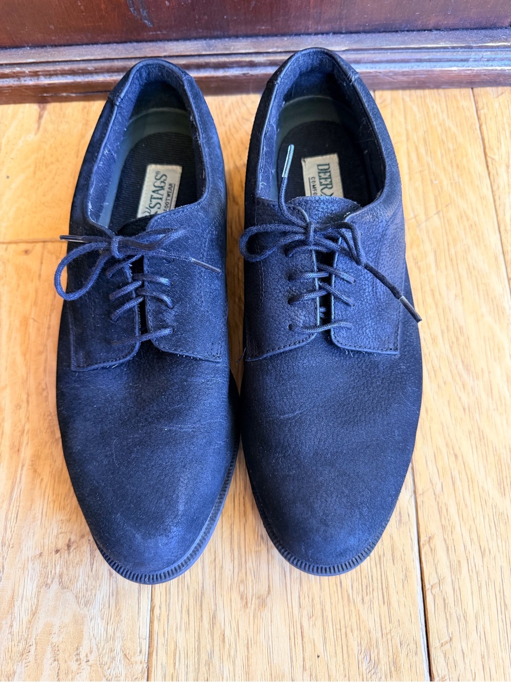 Deer Stags Black Suede Derby Oxfords